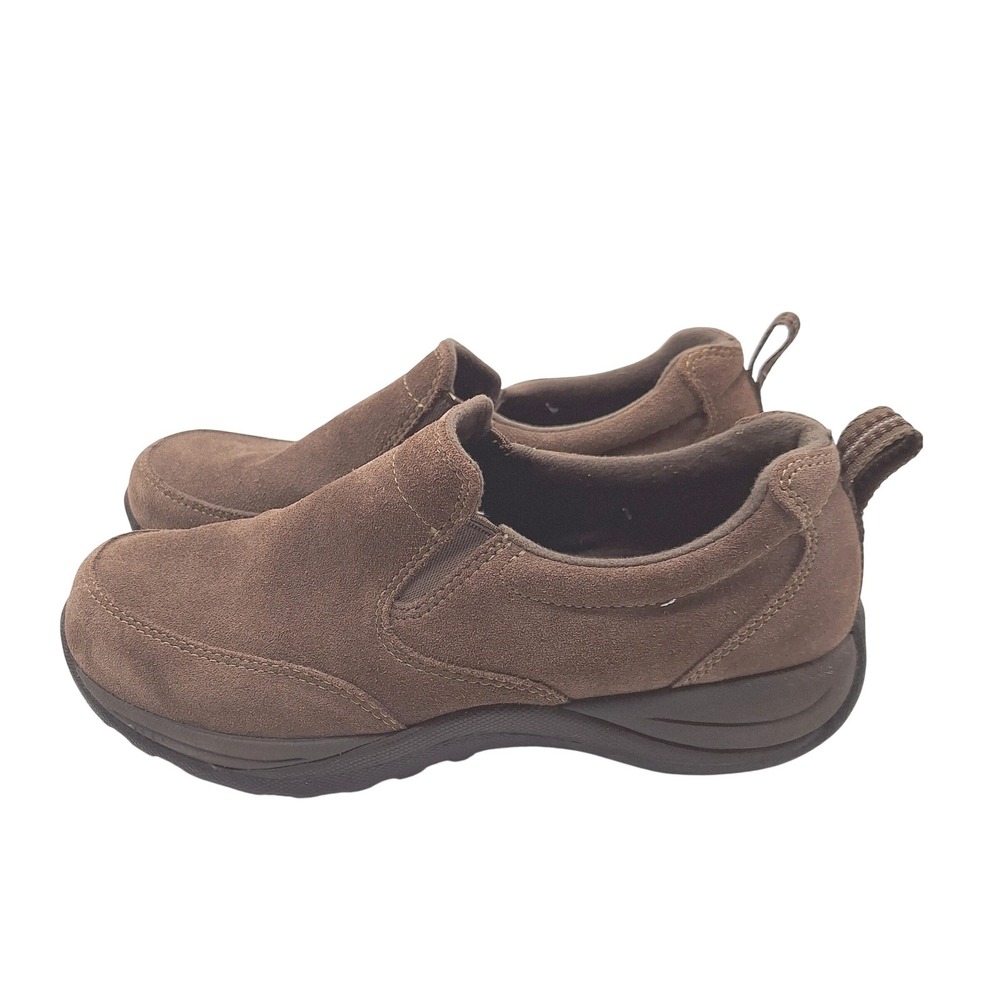 LL Bean Women 9 Medium Brown Suede Comfort Mocs Slip On Shoes 254547